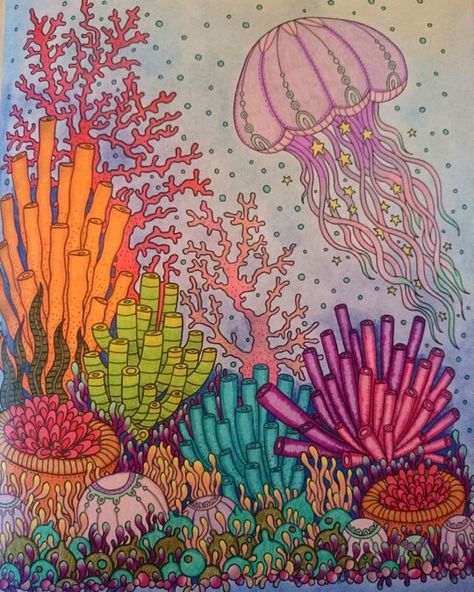 Coloring Pages Coral Reef Pictures, Free Color By Number, Coral Reef Drawing, Color By Number Worksheet, Drawing With Color, Coral Drawing, Coral Reef Color, Coral Reef Art, Number Worksheet