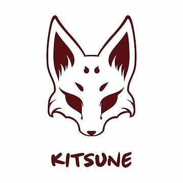 Fox Mask Aesthetic, Aesthetic Design Sticker, Japanese Fox Mask, Japanese Kitsune, Mask Sticker, Japanese Fox, Mythological Animals, Mask Aesthetic, Kitsune Mask