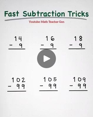 Fast Subtraction Trick! | Fast Subtraction Trick!

 #teachergon #mathtutor #math #mathreview #mathtricks | By Ako si Teacher GonFacebook Subtraction Tricks, Math Magic Tricks, Mental Math Tricks, Regrouping Subtraction, Mental Maths, Math Magic, Math Help, Math Tutor, Math Review