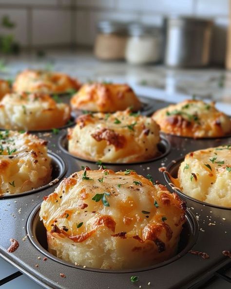 Mashed Potato Puffs, Potatoes Dishes, Gratin Recipes, Casserole Kitchen, Potato Puffs, Potato Muffins, Cheesy Mashed Potatoes, Hashbrown Recipes, Southern Kitchen