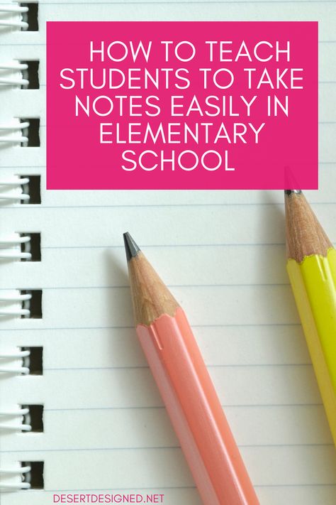 How to teach students note-taking skills with step-by-step instructions and tips and advice from a fifth grade teacher. Taking notes is a life-long skill and we show you how to ease your students into the note-taking process. These tips are great for elementary, middle school, and high school students who are new to note-taking or struggle with taking notes. #notetaking #takingnotes #teachingnotetaking How To Teach Note Taking Middle School, Teaching Note Taking, Avid Note Taking Strategies, Teaching Note Taking Elementary, Teaching Note Taking Middle School, 3rd Grade Note Taking, Note Taking Skills, Middle School Note Taking, How To Take Notes In Middle School