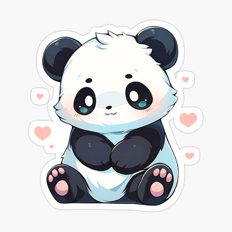 Cute Kawaii Panda Bear in Love by CozyKawaiiArt | Redbubble