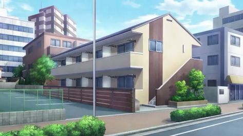 Anime Apartment Building, Anime Apartment, Background For Gacha, Home Building Kits, Anime House, Gacha Background, Background Anime, Art Scenery, Gacha Backgrounds