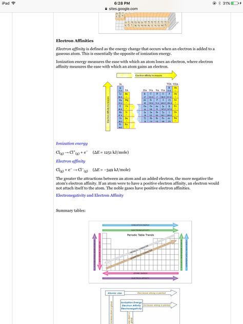 Electron Affinity Electron Affinity, Ionization Energy, Study Notes, Chemistry, University, Energy, Quick Saves