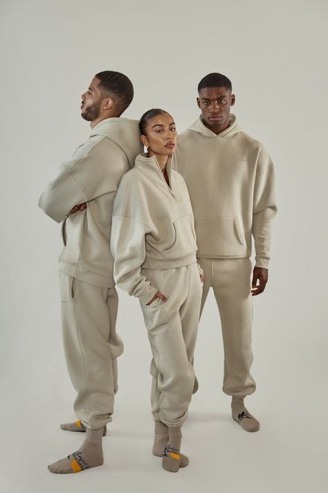 Streetwear Photoshoot Ideas, Sisters And Seekers, Streetwear Photoshoot, High Waisted Sweatpants, Beyond Repair, Sweat Suits, Studio Photography Poses, Branding Photoshoot Inspiration, Comfy Sweatpants