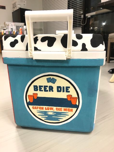 Fiji Frat, Ato Cooler, Hand Painted Coolers, Mountain Weekend Cooler, Painted Fraternity Coolers, Nola Cooler, Frat Formal, Formal Cooler Ideas, Formal Cooler