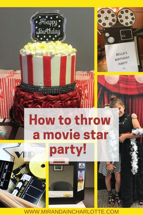 Hollywood Movie Party Ideas, Movie Star Party Theme, Movie Star Birthday Party, Hollywood Party Games, Hollywood Birthday Party Ideas, Movie Star Party, Movie Birthday Theme, Hollywood Red Carpet Party, Birthday Appetizers