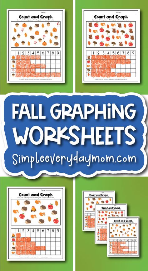 Preschool Graphs, Graphing Kindergarten, Fall Preschool Worksheets, Fall Worksheets, Fun Worksheets For Kids, Graphing Worksheets, Preschool Stem, Homeschooling Tips, Fall Preschool Activities