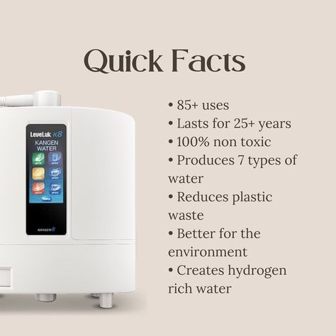 Let’s breakdown Kangen water 💧 Well first things first, what is Kangen water? Kangen water is ionised, activated, living water that is created through the process of electrolysis.⚡️ Our K8 machines offer a staggering 85+ uses and that’s just the beginning! From transforming your home into a safer space to being an eco-friendly choice, the benefits are endless. This ioniser creates over 7 different types of water, each with its unique pH level and diverse uses! From beauty care to cooki... Kangen Water Benefits, Kangen Water Machine, Ionised Water, Types Of Water, Benefits Of Drinking Water, Kangen Water, Water Benefits, Canker Sore, Ph Level