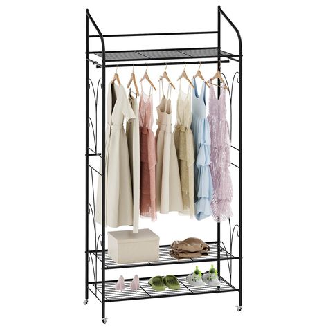 Exclusive Offers - Closet Organizers and Storage, Clothes Rack for Hanging Clothes, Free Standing Wardrobe Closet, Garment Rack with Wheels for Cloakroom Bedroom Your Shopping Adventure Starts Now! Welcome to our store! We promise you'll be satisfied. Closet Organizers and Storage, Clothes Rack for Hanging Clothes, Free Standing Wardrobe Closet, Garment Rack with Wheels for Cloakroom Bedroom Item Details Product Features 【Versatile Closet Organizers and Storage】: Our wardrobe closet boasts a single sturdy hanging bar, ideal for suspending tops, jackets, infant apparel, floor-length dresses, sweaters, and other substantial garments. The upper section of this closet conveniently accommodates suitcases and spacious storage bins, while the designated area beneath offers ample room for shoe sto