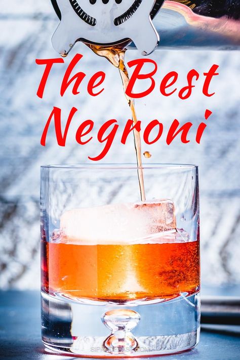 The Negroni is making a comeback of epic proportions.  And why shouldn't it?  This is one of the most refreshing cocktails with its delicious bitter orange flavors.  If you have never tried this mixed drink recipe, there is no better time than now!  #cocktail #cocktails #campari Tequila Mixed Drinks, Negroni Recipe, Italian Drinks, Halloween Drinks Alcohol, Sweet Vermouth, Italian Cocktails, Gin Drinks, Best Cocktail Recipes, Champagne Cocktail