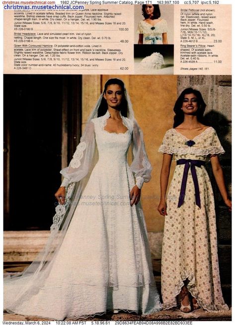 1982 JCPenney Spring Summer Catalog, Page 171 - Catalogs & Wishbooks 1980s Wedding, Money Dress, Bridal Gowns Vintage, Wedding Dress Patterns, Dream Wedding Ideas Dresses, 1980s Dresses, Wedding Gowns Vintage, 1980s Fashion, Vintage Bride