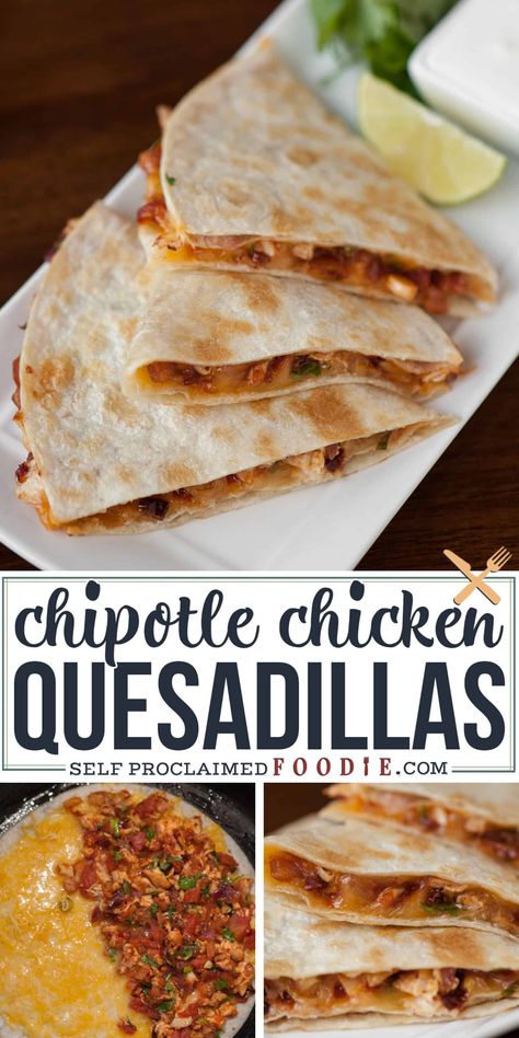 Best Chicken Quesadillas, Leftover Shredded Chicken, Chicken Chipotle, Chicken Quesadilla Recipe, Diy Easy Recipes, Chipotle Chicken, Chicken Meals, Quesadilla Recipes, Mexican Chicken