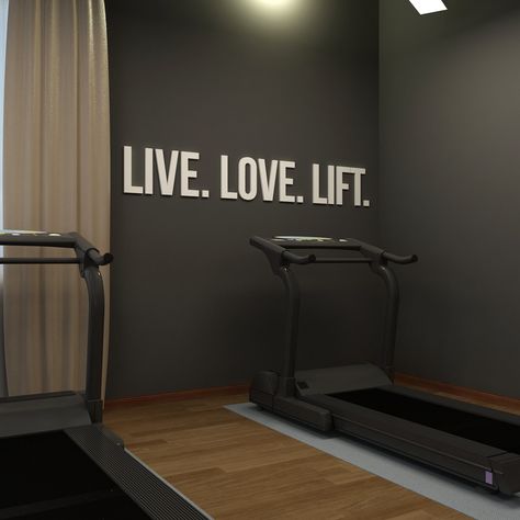 Gym Aesthetic Picture, Home Gym Wall Quotes, Posing Room Gym, Home Gym Wall Art, Gym Accent Wall, Home Gym Accent Wall, Gym Color Scheme, Gym Colors Ideas, Basement Gyms