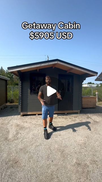 Bunkie Life on Instagram: "The Getaway Cabin is $5,905 USD or $7,495 CAD.  If you want to check out our other models visit Bunkielife.com  #logcabin #fyp #extraspace #guesthouse #sheshed #viral #tour" Mini Cabin Ideas, Bunkie Life, Hidden Bedroom, One Room Cabin, Getaway Cabin, Micro Cabin, Mini Cabin, Forever Love Quotes, Workout Room Home