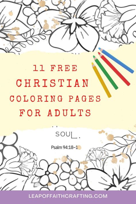 Download and print ten different free Christian coloring pages for adults that contain scripture. Use as part of daily devotional or to relax! New Testament Coloring Pages Free, Free Printable Christian Coloring Pages, Christian Coloring Pages For Adults, Free Christian Coloring Pages, Free Bible Journaling Printables, Free Coloring Books, Printable Bible Verses Free, Scripture Coloring Sheets, Christian Coloring Pages