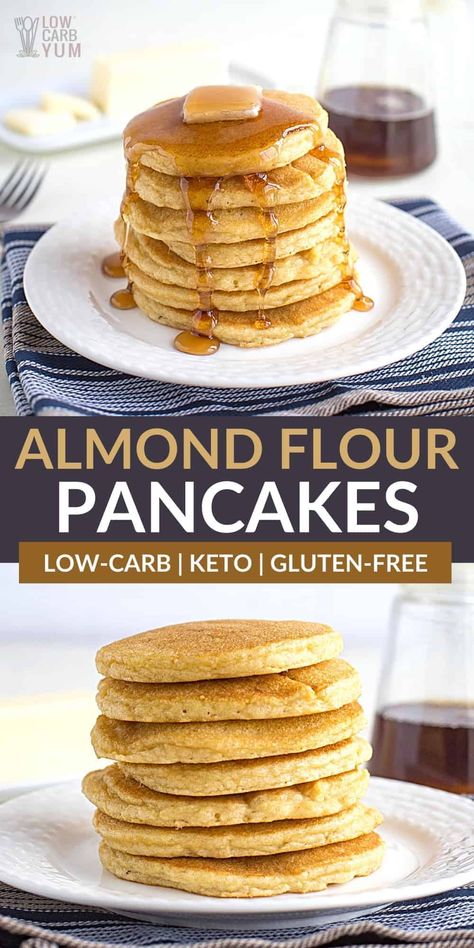 Almond Meal Pancakes, Desayuno Keto, Almond Flour Pancakes, No Flour Pancakes, Low Carb Pancakes, Flour Pancakes, Breakfast Low Carb, Baking Soda Beauty Uses, Keto Pancakes