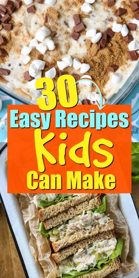 Check out these 30 easy meals that kids can make themselves! Kids find it so much fun to be a part of the meal prep at home. Not only are they learning skills and making memories, they are much more likely to try new foods that they helped make! Your kids will love these easy recipes! #kids #recipes #easyrecipe #kidsactivities #food #easyrecipes #kidrecipes  #family Meals Kids Can Help Make, Dinner Kids Can Help Make, Kid Supper Ideas, Lunches Kids Can Make Themselves, Easy Meals Kids Can Make, Easy Recipes To Make With Kids, Fun Dinners To Make With Kids, Dinner Kids Can Make, Dinner Recipes Kids Can Make