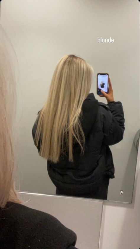 blonde hair, long hair, fresh hair Bleach Blonde Straight Hair, Long Blonde Hair Healthy, Long Blonde Hair Inspo Straight, Healthy Long Blonde Hair, Blonde Hair Inspo Winter, Blonde Hair Back View, Blonde Hair Inspo Mid Length, Long Blonde Hair With Curtain Bangs, Dirty Blonde Hair Aesthetic