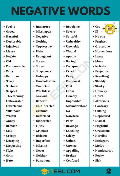 Negative Words: List of 235+ Negative Words to Enhance Your Vocabulary Speaking Phrases, Words To Describe People, Describe Someone, Words List, Negative Words, Essay Writing Skills, Descriptive Words, English Verbs, Interesting English Words