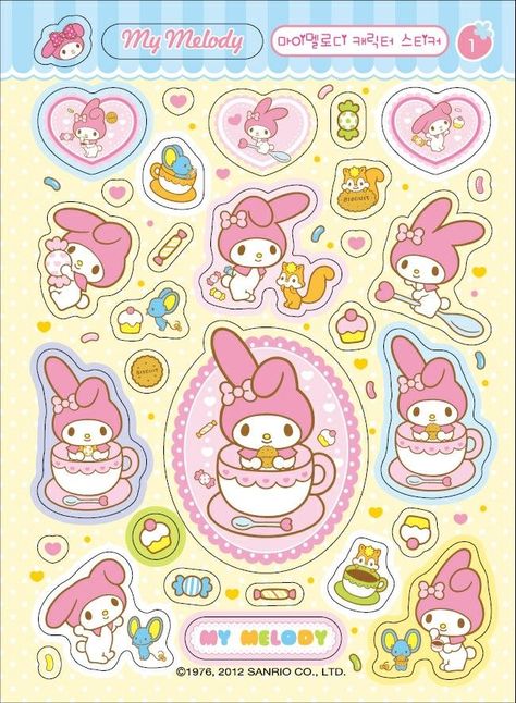 Hello Kitty Stickers, Hello Kitty Printables, Stickers Sheet, Scrapbook Stickers Printable, Hello Kitty Items, Kawaii Stickers, Diy Stickers, Cat Stickers, Aesthetic Stickers