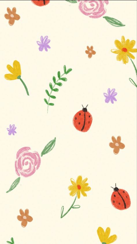 Spring Doodles Aesthetic, Dainty Flower Wallpaper, Easy Hand Painted Flowers, Flower Pattern Simple, Dainty Wallpaper, Spring Flowers Drawing Simple, Hand Drawn Flowers Wallpaper, Drawn Flowers Simple, Hand Drawn Flowers Simple