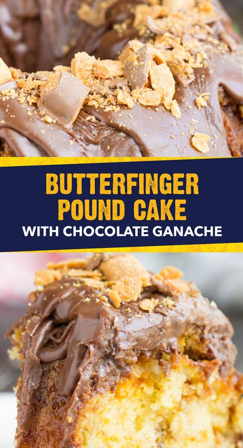 Butterfinger Pound Cake, Butterfinger Sheet Cake, Butterfinger Pound Cake Recipe, Butterfinger Bundt Cake Recipe, Nutter Peanut Butter Pound Cake, Nutter Butter Pound Cake, Butterfinger Bundt Cake, Recipe Using Chocolate Cake Mix, Chocolate Peanut Butter Pound Cake