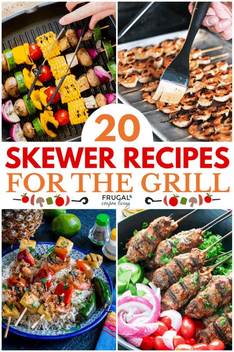 Healthy Skewer Recipes, Healthy Kabob Recipes, Grilled Skewer Recipes, Veggies Grilled, Easy Kabobs, Grill Skewers, Grilled Steak Kabobs, Recipes For The Grill, Grilled Kabob Recipes