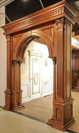 Top 30 Ideas To Decorate With Wooden Arches Your House - Engineering Discoveries Wooden Arches, Front Door Design Wood, Wooden Main Door, Wooden Main Door Design, Wooden Arch, Pooja Room Door Design, Entrance Door Design, Room Door Design, House Arch Design