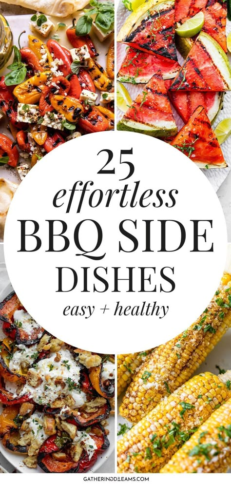 Shake up your barbecue routine with these tasty twists on classic sides. From grilled veggies to fruit skewers, these healthy BBQ side dishes will impress your guests and your taste buds. Sides For A Bbq Party Easy, Bbq Sides Dishes Healthy, Veggie Side For Bbq, Classic Bbq Food, Bbq Dinner Ideas Sides, Easy Summer Bbq Ideas, What To Bbq On The Grill, Side Dish For Burgers Easy, Smoked Side Dishes Veggies