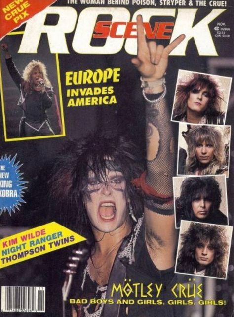 Rock Scene Magazine, November 1987 Vintage Rock Magazine, 80s Rock Magazine, Band Magazine Cover, Rock Magazine Cover, Rock Collage, Crimson Dawn, Rock Magazine, Night Ranger, Magazine Front Cover