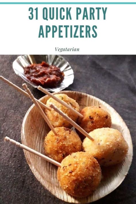 Vegetarian Party Appetizers, Appetizers Indian, Quick Party Appetizers, Easy Indian Appetizers, Easy Veg Recipes, Appetizers Appetizers, Veg Appetizers, Vegetarian Party, Appetizers Healthy