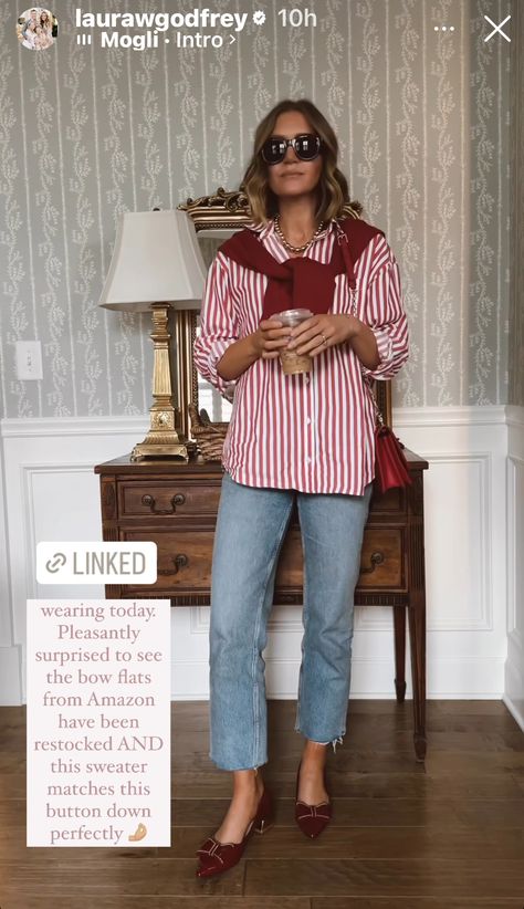 Maroon Striped Shirt Outfit, Red And White Stripes Outfit, Red And Blue Striped Shirt Outfit, Red And White Striped Blouse Outfit, Oversized Red Shirt Outfit, Navy And Red Outfit, Red And White Striped Shirt Outfit, Red Striped Shirt Outfit, Stripe Shirt Outfit