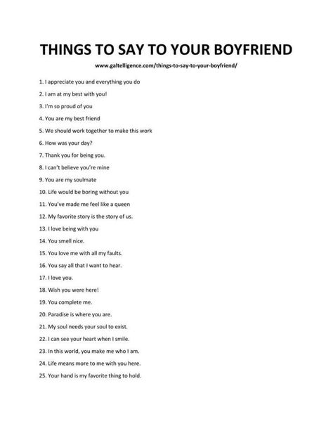 25 things to say to your boyfriend Thing To Say To Your Boyfriend, Things To Message Your Boyfriend, Sweet Letters To Boyfriend Note, Short Things To Say To Your Boyfriend, What To Say To My Boyfriend, Thanks For Boyfriend, What To Say To Your Boyfriend Texts, Cute Text To Boyfriend, Lovely Things To Say To Your Boyfriend