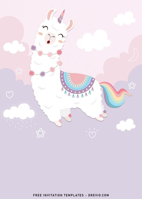 8+ Adorable Llama Birthday Invitation Templates | Download Hundreds FREE PRINTABLE Birthday Invitation Templates Llama Template, Llama Decorations, Alpaca Cartoon, Llama Images, Llama Drawing, Llama Clipart, Hello Barbie, Rainbow Color Background, Llama Birthday