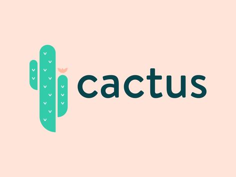 Cactus Logo by Katie Blackman Cactus Logo Design Ideas, Cactus Logo, Indoor Cactus Plants, Cactus Water, Succulent Wall Art, Cactus Party, Cactus Painting, Christmas Ad, Succulent Wall