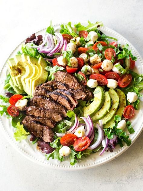 Guest Recipes, Rotation Diet, Cilantro Vinaigrette, The Girl Who Ate Everything, Paleo Salads, Flat Iron Steak, Fav Food, Marinated Steak, Steak Salad