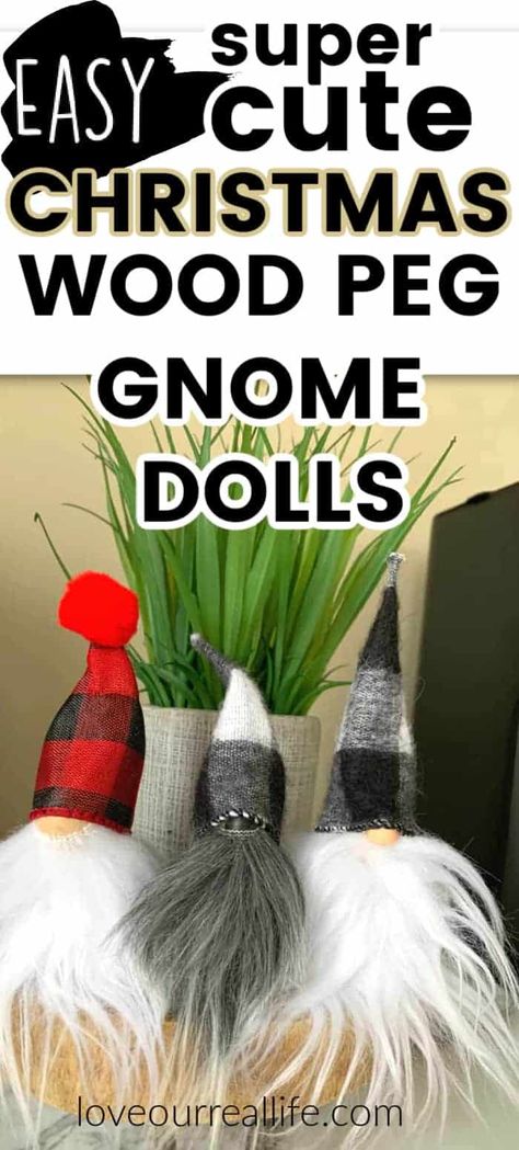 Learn to make wood peg Christmas gnome dolls in 8 simple steps. This fun and easy Christmas craft is perfect for kids and adults. Cute Scandinavian gnome dolls add a whimsical touch to your holiday decor. Gnomes Tutorial, Christmas Knomes, Diy Crafts Christmas, Christmas Crafts For Adults, Nordic Gnomes, Gift For Mom Christmas, Simple Sewing, Fun Christmas Crafts, Christmas Potpourri