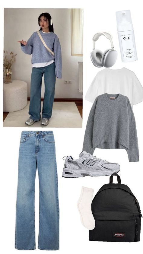 College autumn outfit aesthetic easy 2024 Basic College Outfits Winter, Cozy College Outfit Winter, Autumn Outfits For College, All Season Outfits, Smart College Outfit, Winter Fashion Outfits For College, Winter Outfits For University Students, Cute Winter Outfits 2024, Winter School Outfits Aesthetic