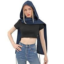 Medieval Cowl, Dresses For Everyday, Hooded Shawl, Punk Costume, Cowl Hood, Hood Scarf, Linen Shawl, Blue Clothing, Medieval Costume