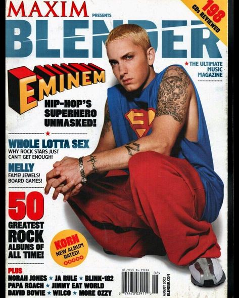 Eminem Poster, 2000s Magazines, The Slim Shady, Jimmy Eat World, Ja Rule, Papa Roach, Fat Joe, Eminem Slim Shady, The Real Slim Shady