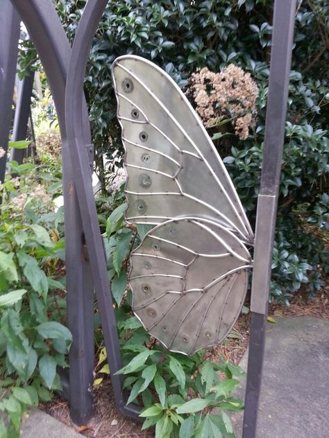 Botanical Gardens Atlanta, Butterfly Gate, Butterfly Furniture, Vinyl Fences, Metal Gate, Atlanta Botanical Garden, Fairy Castle, Entry Ways, Castle Garden