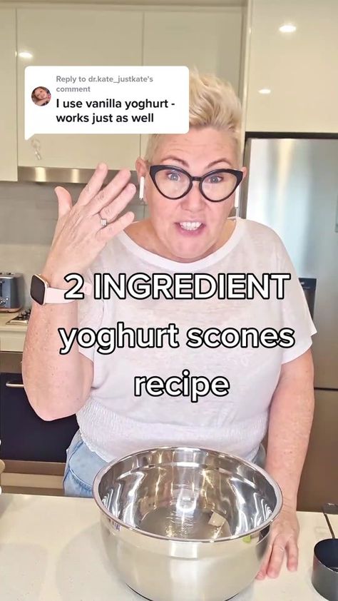 Replying to @dr.kate_justkate 2 INGREDIENT YOGHURT SCONES RECIPE 3 cu... | TikTok Yogurt Scones Easy Recipes, Yoghurt Scones Recipe, Greek Yogurt Scones Easy Recipes, Easy Scones Recipe 3 Ingredients, Scones Recipe Easy 3 Ingredients, 3 Ingredient Scones, How To Make Scones, Scone Recipes, Scones Recipe Easy