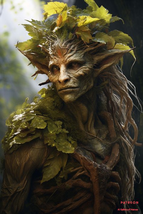 Fae People, Tree God, Tree Man, Spirit Tree, Pixie Creature Aesthetic, Male Dryad Art, Dryad Aesthetic, Male Dryad, Dryads Art