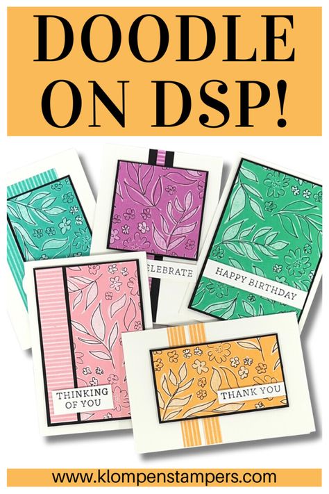 Stampin Up Pretty Prints Dsp Cards, Note Card Ideas, Simple Handmade Cards, Easy Card Making, Color Projects, Jackie Bolhuis, Card Making Ideas Easy, Note Card Template, Dsp Cards