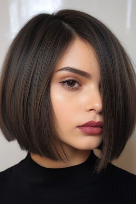 Womens Haircuts For Straight Hair, Angular Face Haircut, Same Length Bob, Jawline Bob Haircut, Shoulder Hair Styles, Fun Short Haircuts, Bob Haircut Straight Hair, Bob For Round Face, Angular Bob