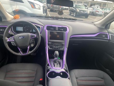 Look at this mod on this Ford Fusion 👀  #regram via@hunterlin94 Ford Fiesta Interior Ideas, 2014 Ford Fusion Accessories, Ford Fusion Hybrid, 2013 Ford Fusion Custom, Custom Ford Fusion, Modified Ford Fusion, Ford Escape Modified, Ford Fusion Aesthetic, Ford Fusion Modified