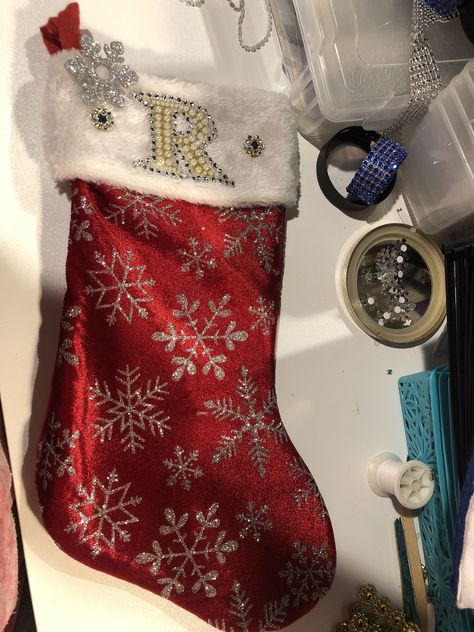 Turn Dollar tree stocking into a more glamour stocking  ￼ ￼ ￼ ￼ ￼ ￼ ￼ ￼ ￼ ￼ ￼ ￼ Stocking Decorating Ideas Contest, Stocking Contest Ideas, Stocking Decorating Ideas Diy Glitter, Letters For Stockings Diy Christmas, Fur Stockings Christmas, Faux Fur Christmas Stocking, Decorated Stockings, Glitter Diy, Christmas Stockings