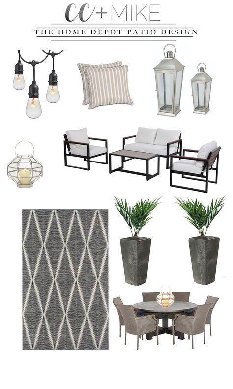 Grey Patio, Apartment Patio Decor, Outdoor Rugs Patio, Patio Decorating Ideas On A Budget, Deck Furniture, Outdoor Patio Decor, Great Ideas, Backyard Decor, Patio Design