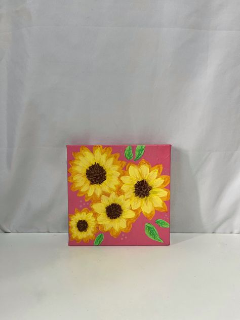 Acrylic Sunflower Painting, Sunflower Acrylic Painting, Acrylic Sunflower, Sunflower Acrylic, Painting Sunflowers, Artwork Flowers, Handmade Sunflower, Decals Codes, Bloxburg Decals Codes